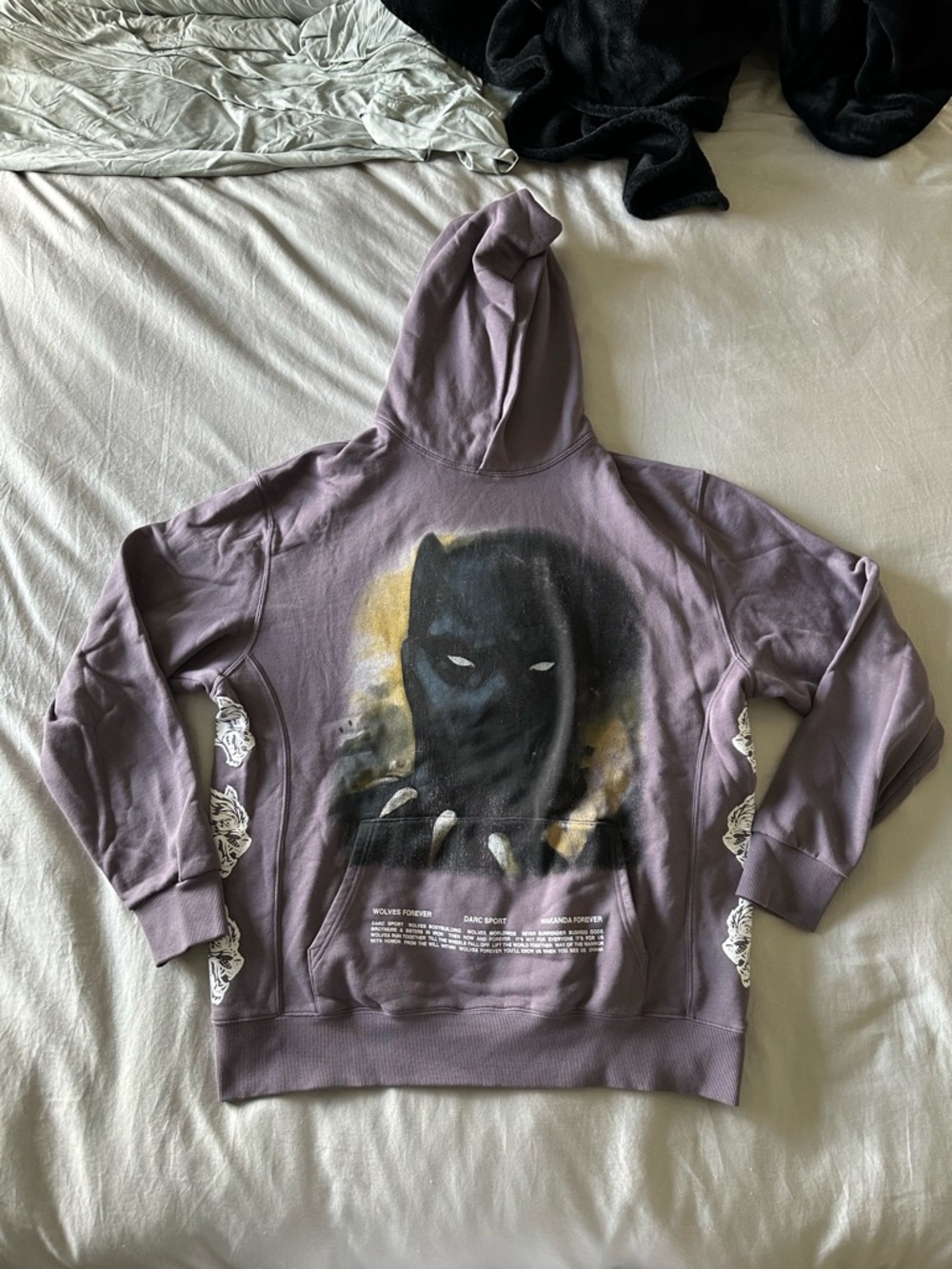 Mens Darc Sport Black Panther Vintage Utah Hoodie Sweatshirt - Purple Size L